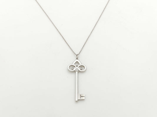 Tiffany & Co. Crownkey 3PD WG AU750 6.4g Necklace