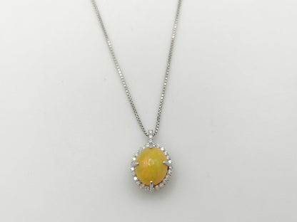 FOP2.33ct D0.20ct PT900/850 4.4g Necklace 