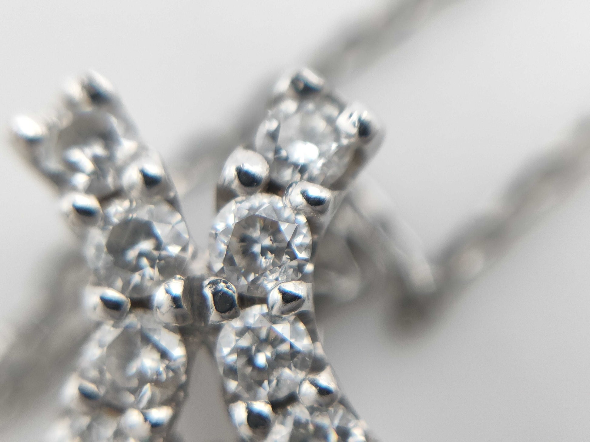 TL0.37ct D0.41ct K18WG/PT850 3.5g Necklace 