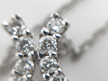 TL0.37ct D0.41ct K18WG/PT850 3.5g Necklace 
