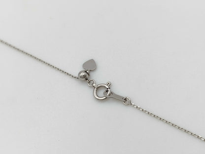 TL0.37ct D0.41ct K18WG/PT850 3.5g Necklace 