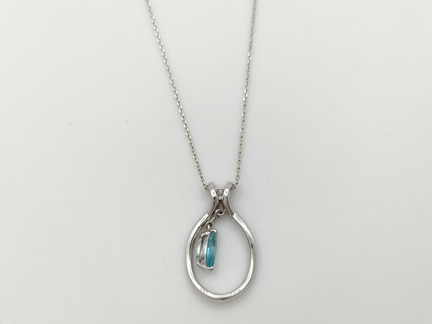 TL0.37ct D0.41ct K18WG/PT850 3.5g Necklace 