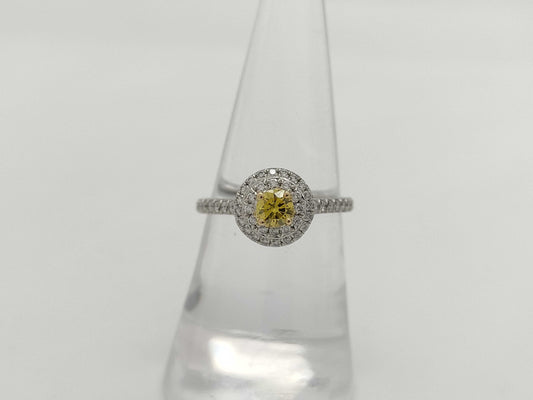 Tiffany&Co. Sorest YD0.25ct Melee Diamond PT950/Au750 3.8g Ring 