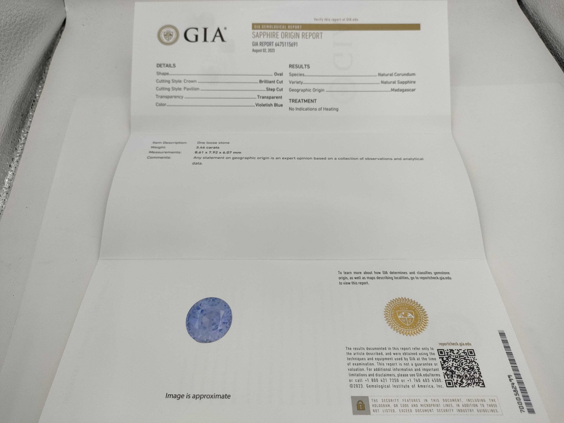 S3.46ct Colored Stone Loose