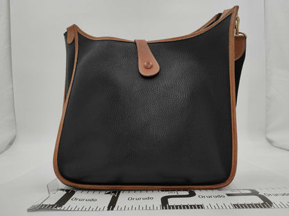 HERMES Evelyn GM Black x Brown x Gold Shoulder Bag