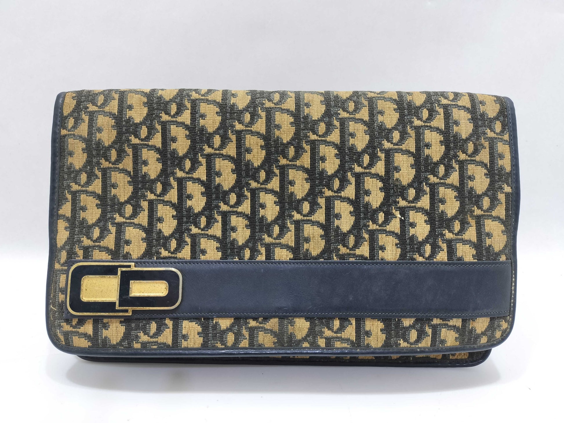 Dior Trotter Christian Dior Second Bag Trotter Brown Clutch Bag