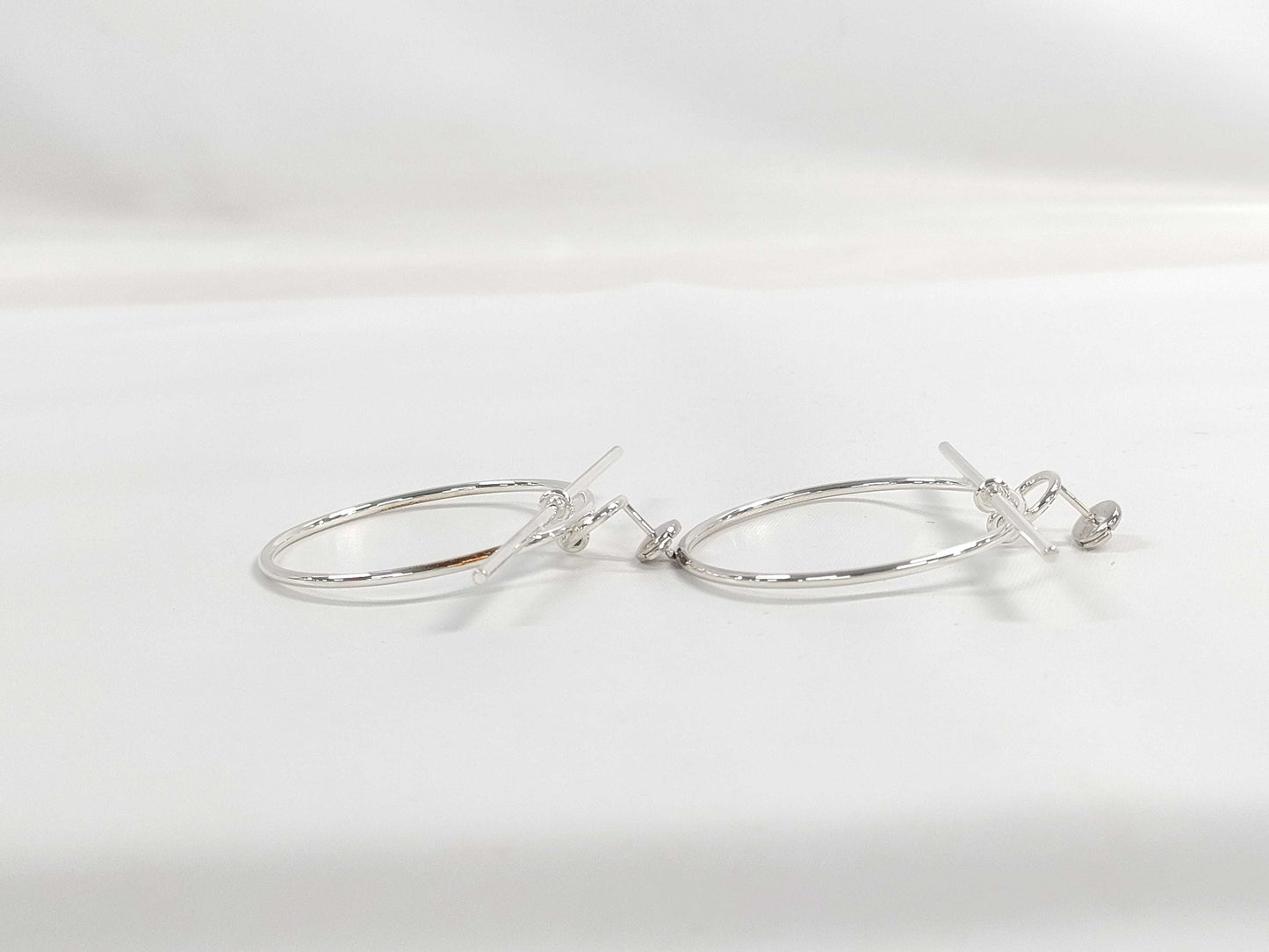 HERMES Loop MM Silver Hoop Earrings 25S009387 Earrings