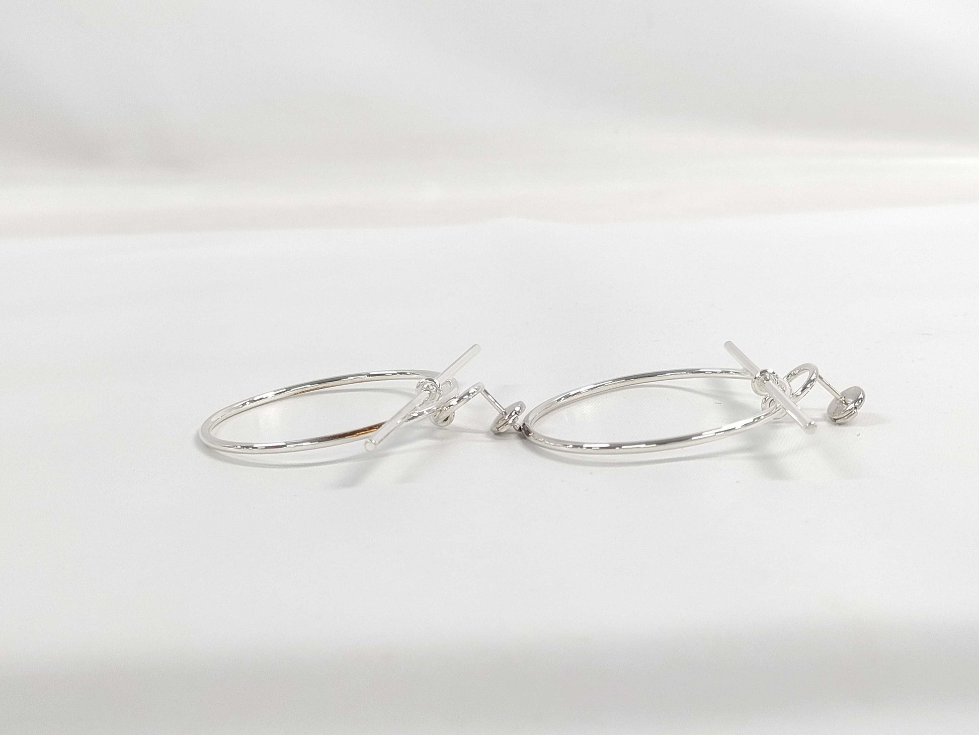 HERMES Loop MM Silver Hoop Earrings 25S009387 Earrings