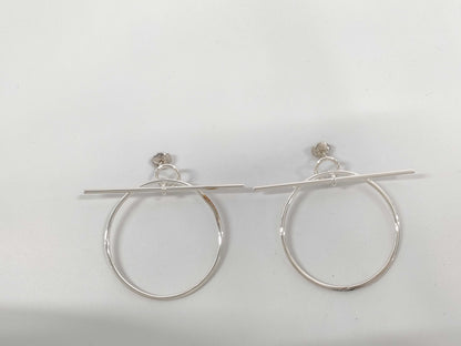 HERMES Loop MM Silver Hoop Earrings 25S009387 Earrings