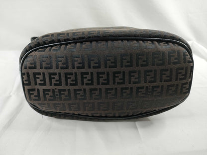 FENDI FENDI Canvas Zucchino Shoulder Bag Brown/Black W23cm Shoulder Bag