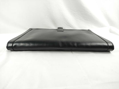 HERMES HERMES Jije GM Leather Clutch Bag Second Bag 〇P Engraved Black W34cm Clutch Bag