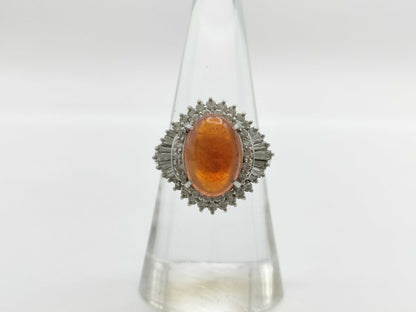 FOP3.08ct D0.81ct Pt900 8.6g Ring 