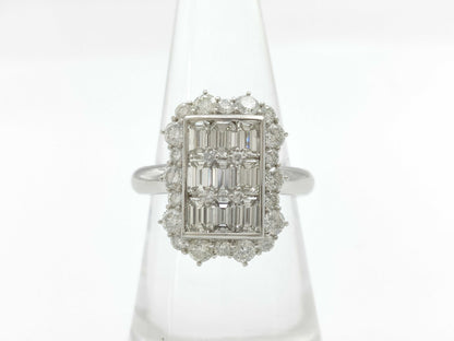 D1.50/1.10ct Pt900 12.3g Ring 