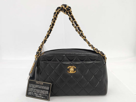 CHANEL Minimato Lambskin Black Shoulder Bag