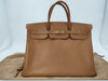 HERMES Birkin 40 Couchvel Gold Handbag