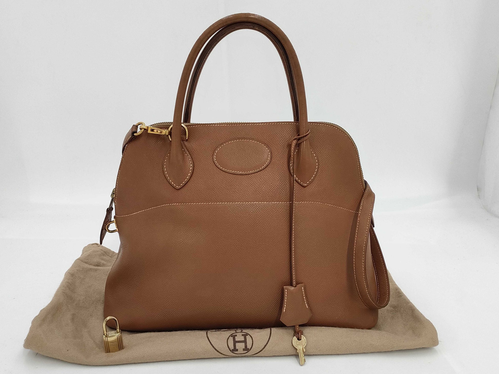 HERMES Bolide 35 2-way shoulder bag/handbag in camel