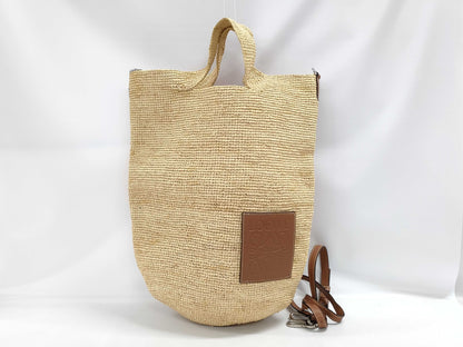 LOEWE Raffia Anagram Tote Bag