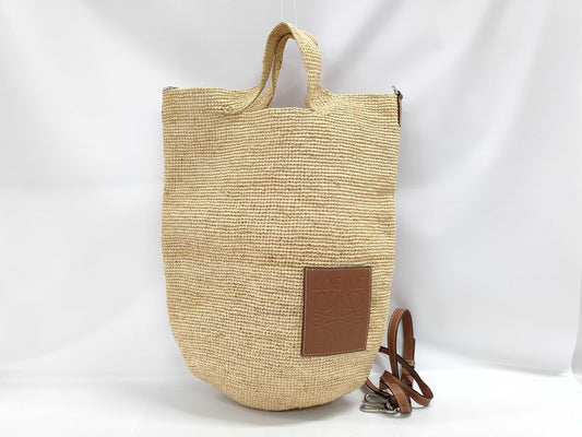 LOEWE Raffia Anagram Tote Bag