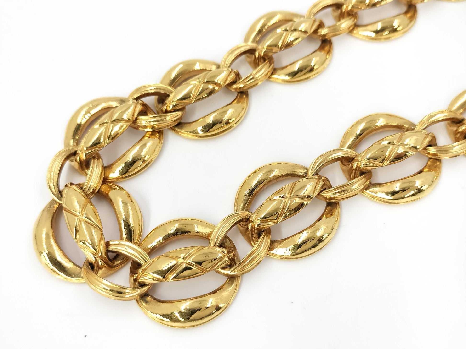 CHANEL Matelasse necklace pendant with approximately 43cm chain