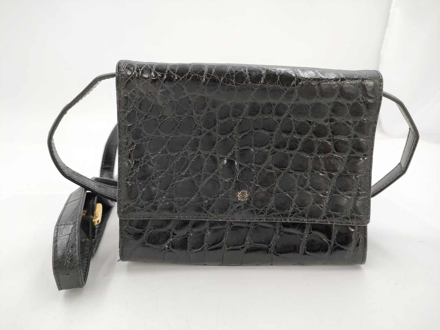 LOEWE LOEWE Anagram Croco Shoulder Bag