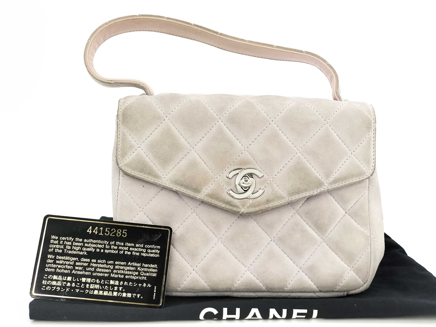 CHANEL CHANEL Suede Matelasse Handbag