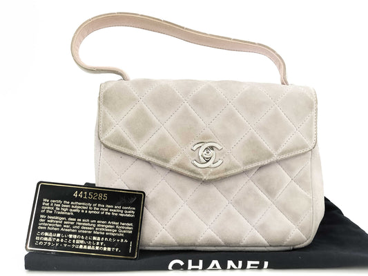 CHANEL CHANEL Suede Matelasse Handbag