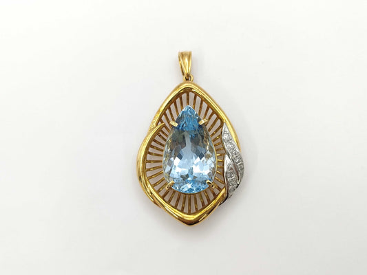 AQ11.34ct D0.08ct K18 11.4g Pendant Top 