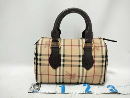 BURBERRY Novacheck Mini Boston Bag Beige Handbag