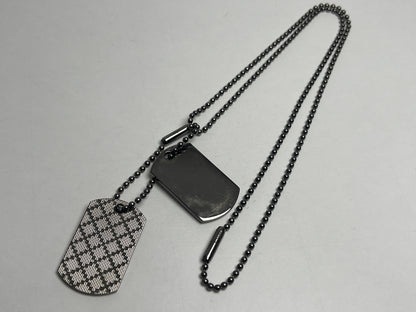 GUCCI Diamante Shima Double Dog Tag Necklace 925
