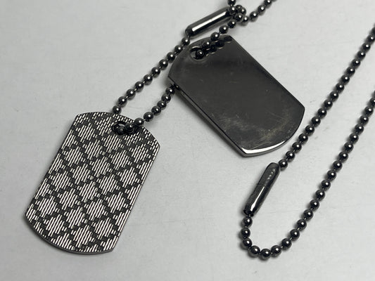 GUCCI Diamante Shima Double Dog Tag Necklace 925