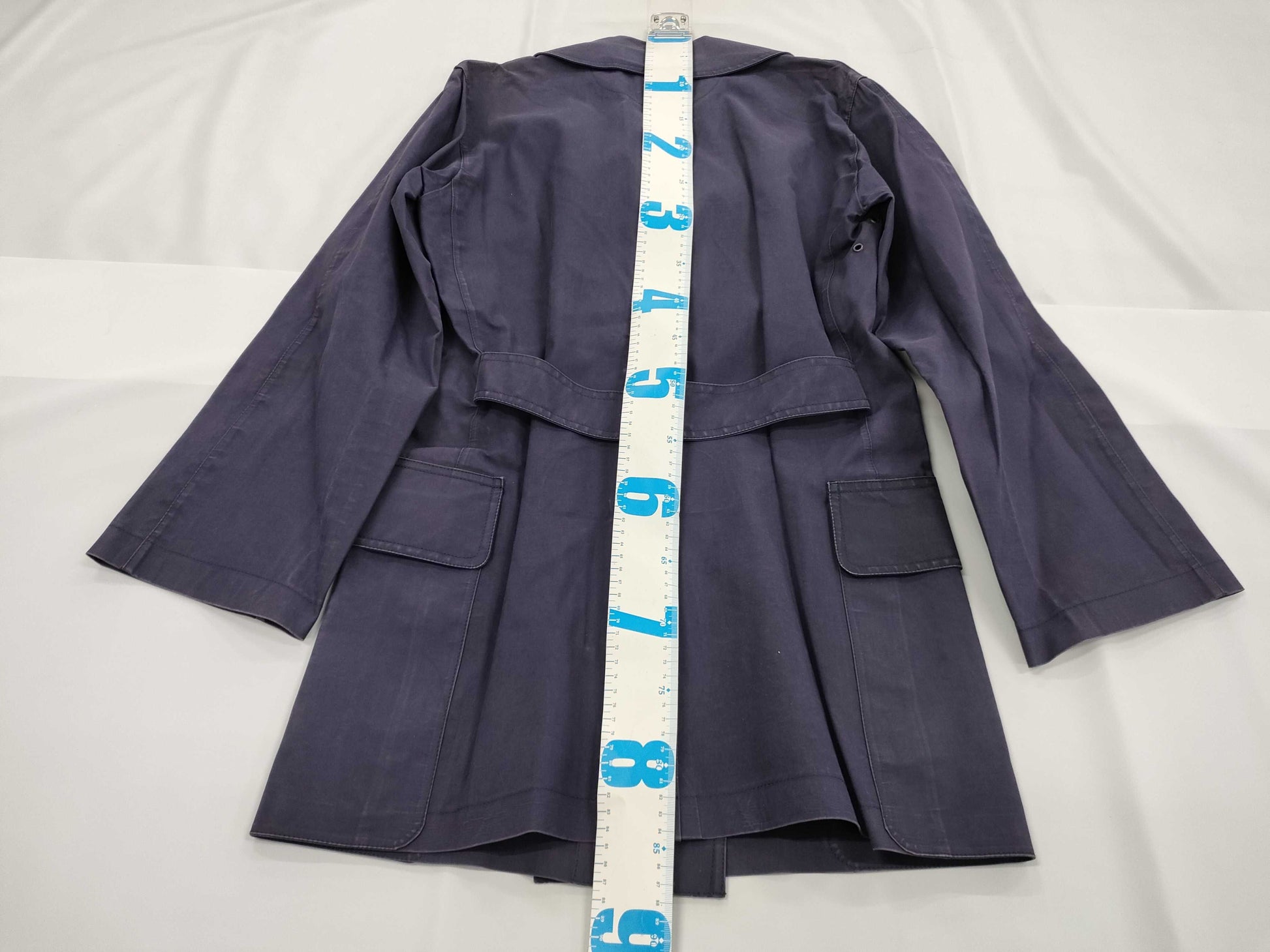 HERMES Mackintosh Coat Navy SM Coat