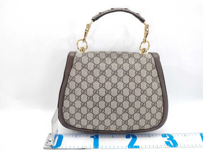 GUCCI GG Supreme Blondie Shoulder Bag 721172 PVC and Leather Handbag