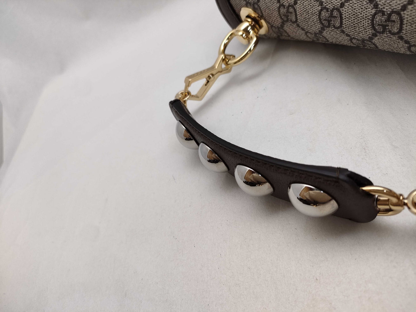 GUCCI GG Supreme Blondie Shoulder Bag 721172 PVC and Leather Handbag