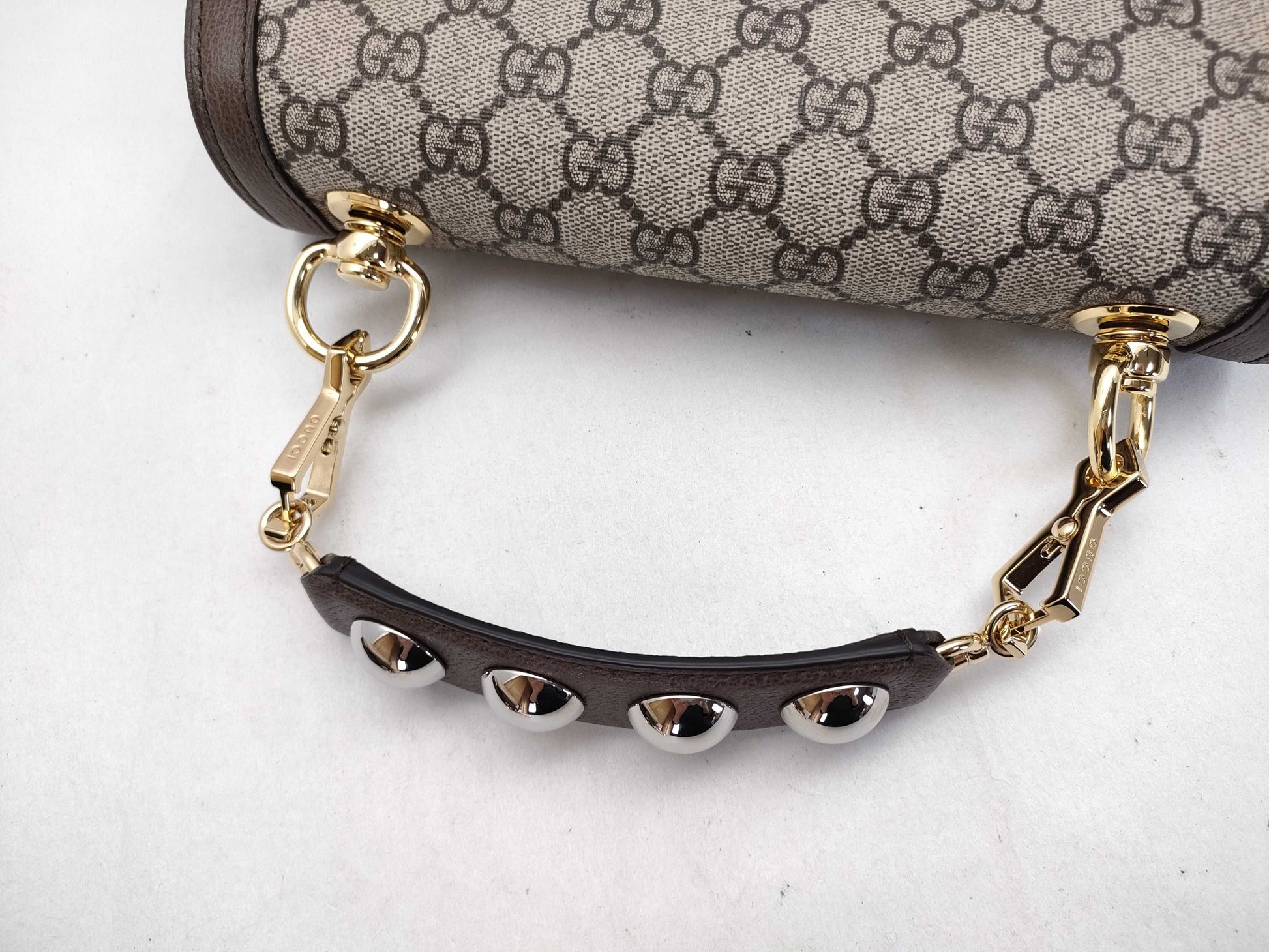 GUCCI GG Supreme Blondie Shoulder Bag 721172 PVC and Leather Handbag