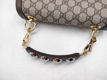 GUCCI GG Supreme Blondie Shoulder Bag 721172 PVC and Leather Handbag