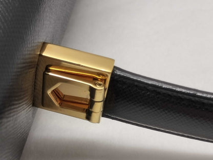 Salvatore Ferragamo Gancini Ferragamo Gancini 2-way leather black handbag