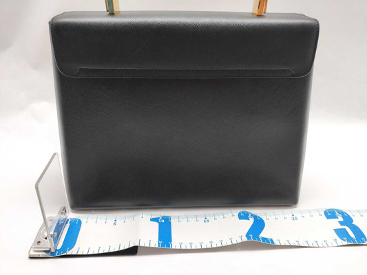 Salvatore Ferragamo Gancini Ferragamo Gancini 2-way leather black handbag