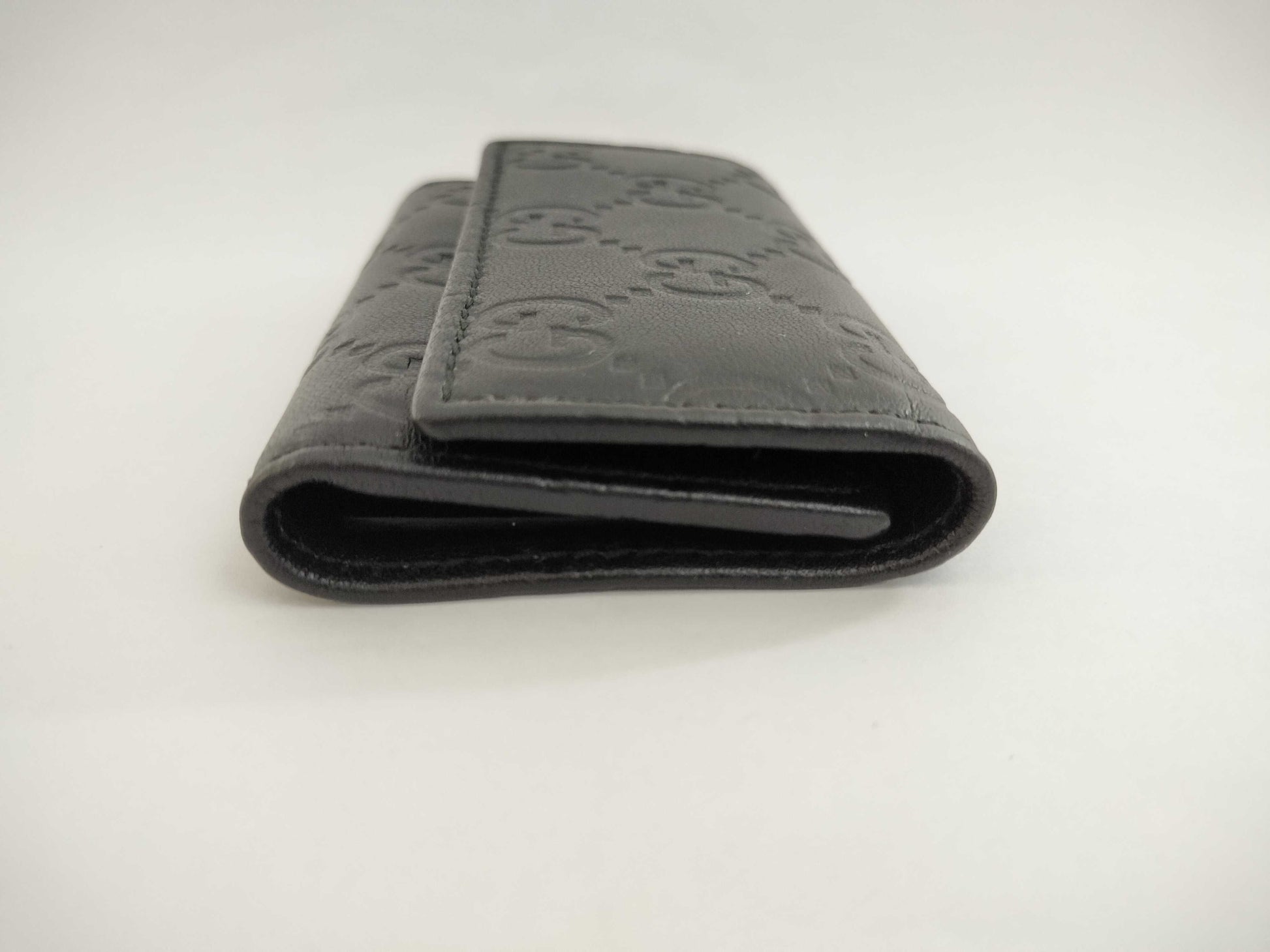 GUCCI Guccissima 6-Key Case, Black, 138093, Key Case/Key Holder