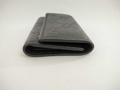 GUCCI Guccissima 6-Key Case, Black, 138093, Key Case/Key Holder