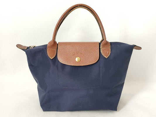 LONG CHAMP Nylon Handbag Navy Handbag
