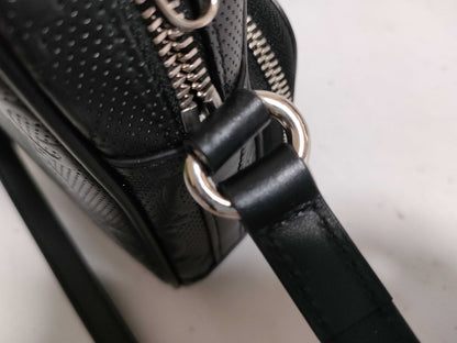 GUCCI Mini Shoulder GG Embossed Black 658553 Shoulder Bag