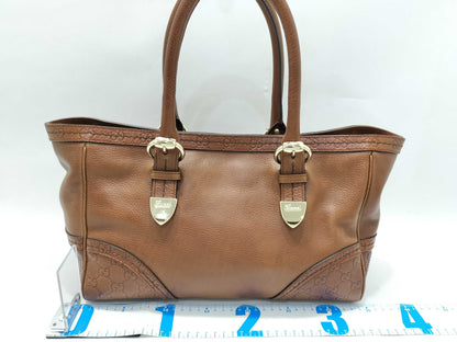 GUCCI Gucci Sima GUCCI GG Embossed Leather Bag Tote Bag