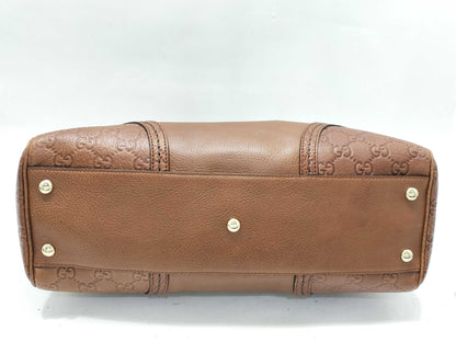 GUCCI Gucci Sima GUCCI GG Embossed Leather Bag Tote Bag