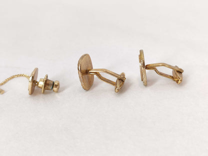 Dior Dior Gold Plated Cufflinks Tie Pin Cuffs
