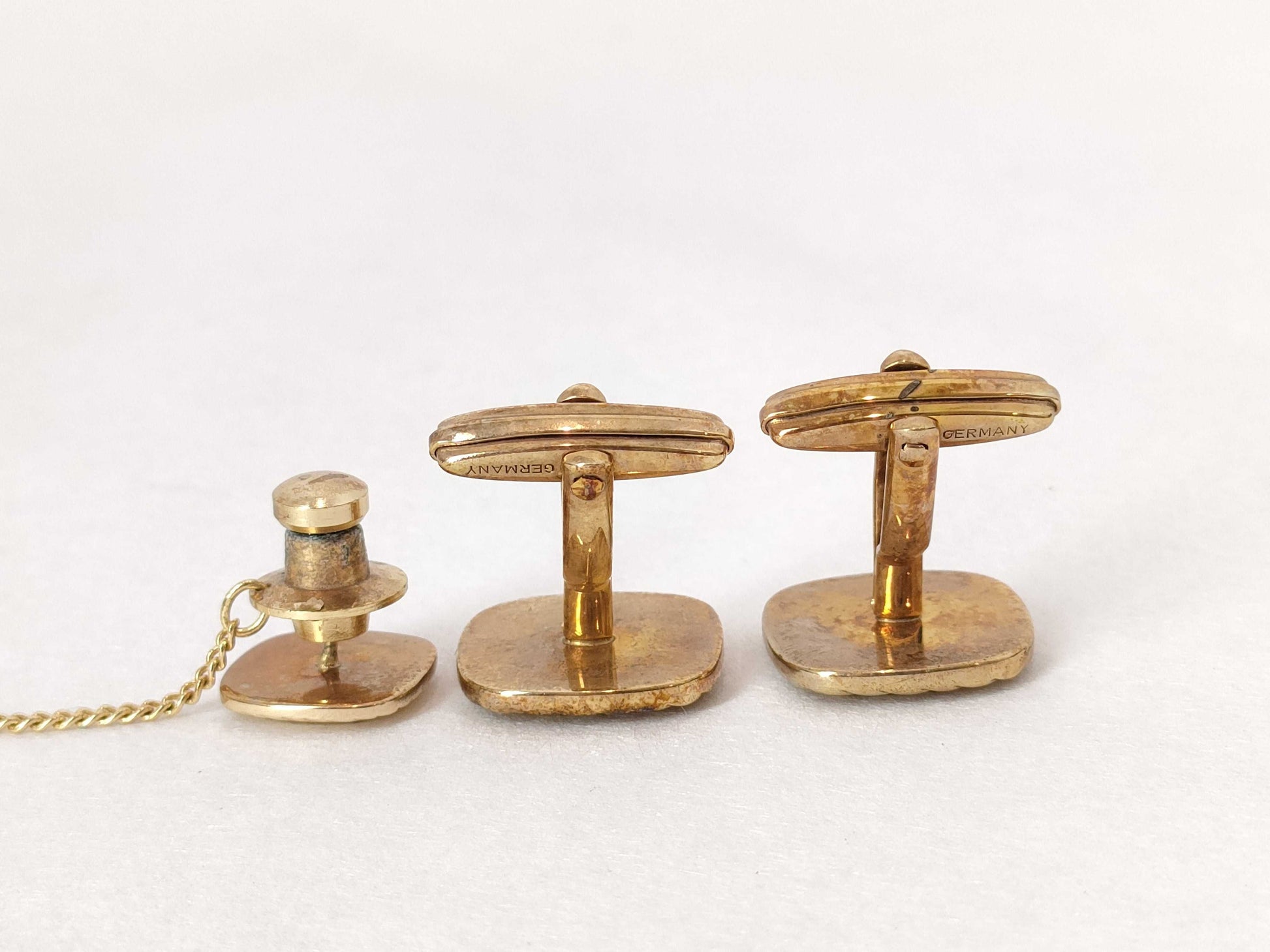 Dior Dior Gold Plated Cufflinks Tie Pin Cuffs