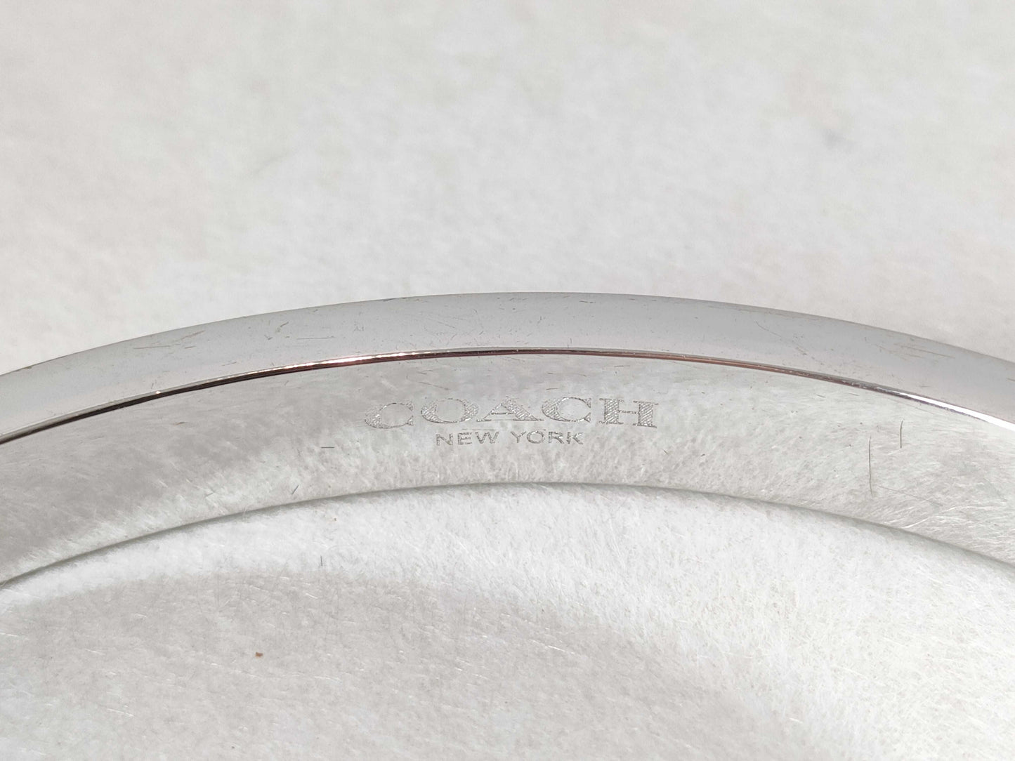 COACH COACH Bangle Bracelet Accessories Logo Stone Silver Bracelet Bangle