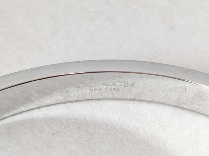 COACH COACH Bangle Bracelet Accessories Logo Stone Silver Bracelet Bangle