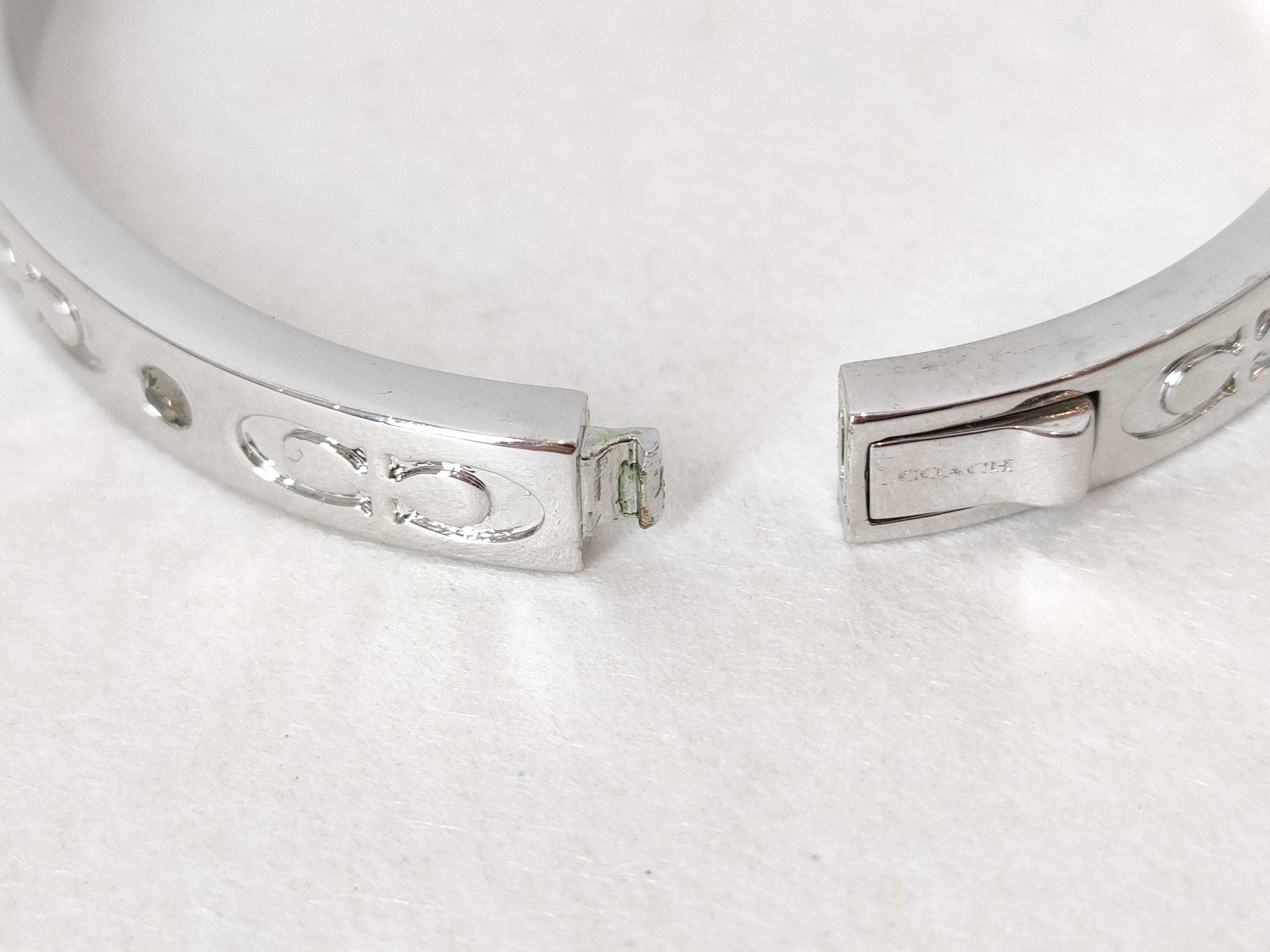 COACH COACH Bangle Bracelet Accessories Logo Stone Silver Bracelet Bangle