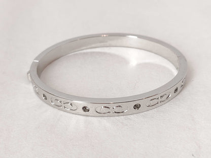 COACH COACH Bangle Bracelet Accessories Logo Stone Silver Bracelet Bangle