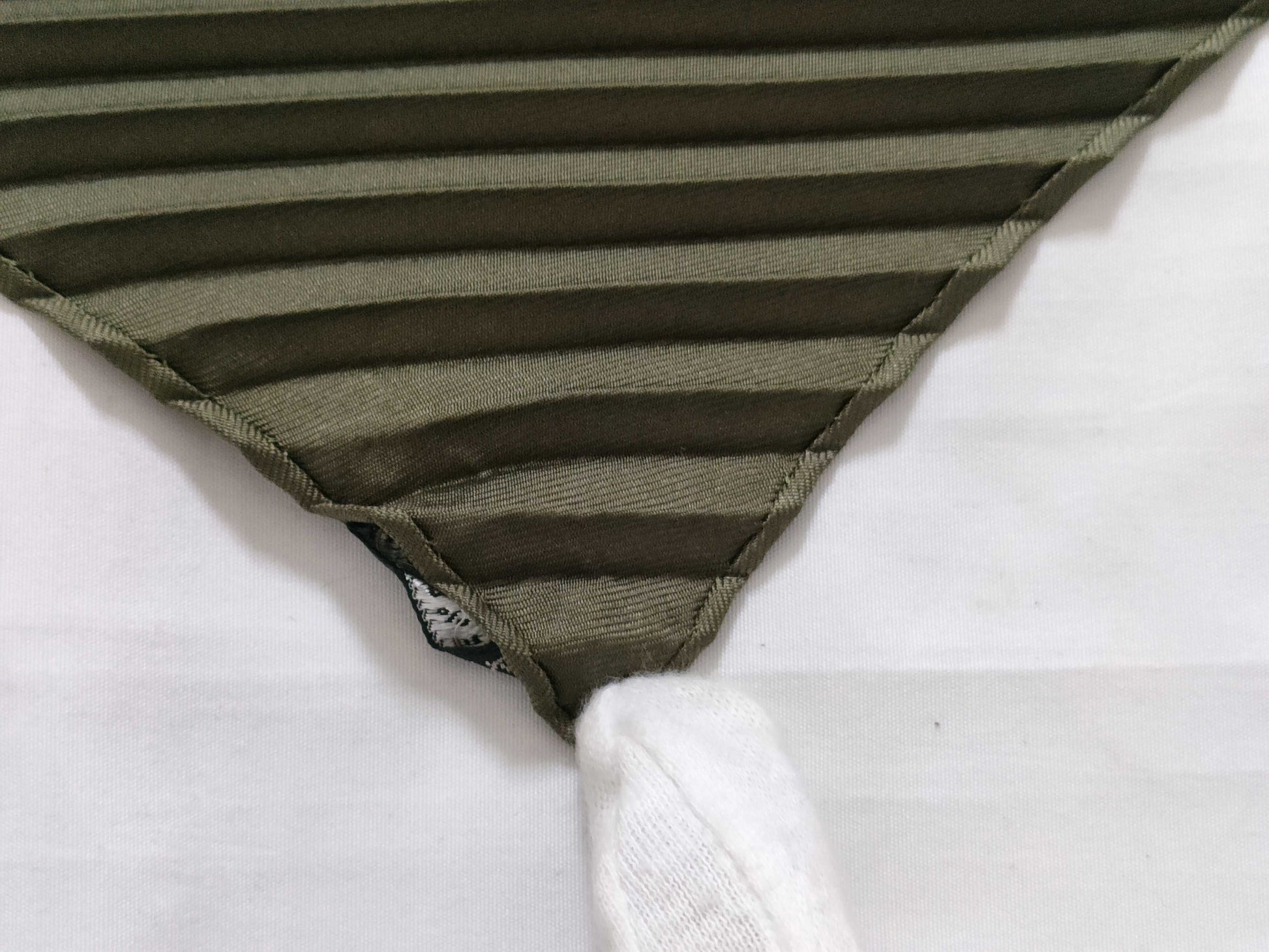 HERMES Carre 90 LA PRAIRIE Silk Pleated Scarf Green Other Accessories